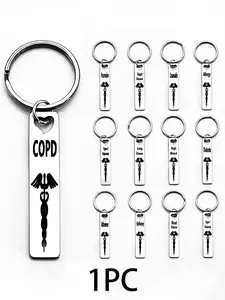 Stainless Steel Creative Medical ID Pendant Keychain, Diabetes 1 Type 2 Diabetes Keychain, Gift for Men & Women