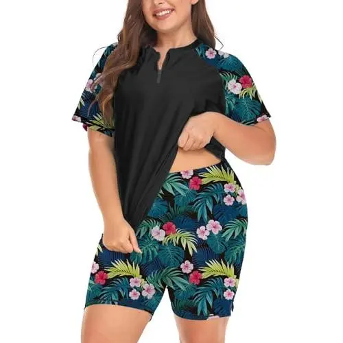 Zipper, Floral Blue Green