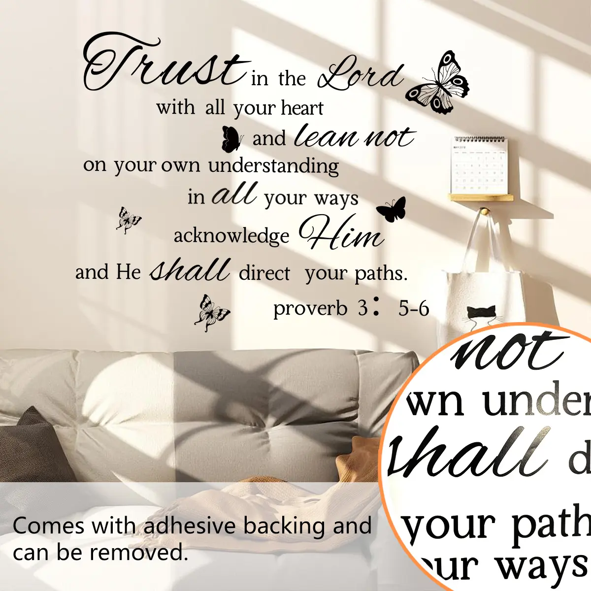 A (30*90cm) black English slogan butterfly wall sticker for bedroom, entrance background wall, wall stickers, home decoration stickers, Decoration Items, Decorative Wall Sticker, Wall Art Stickers, self-adhesive Wall Decal MS9259