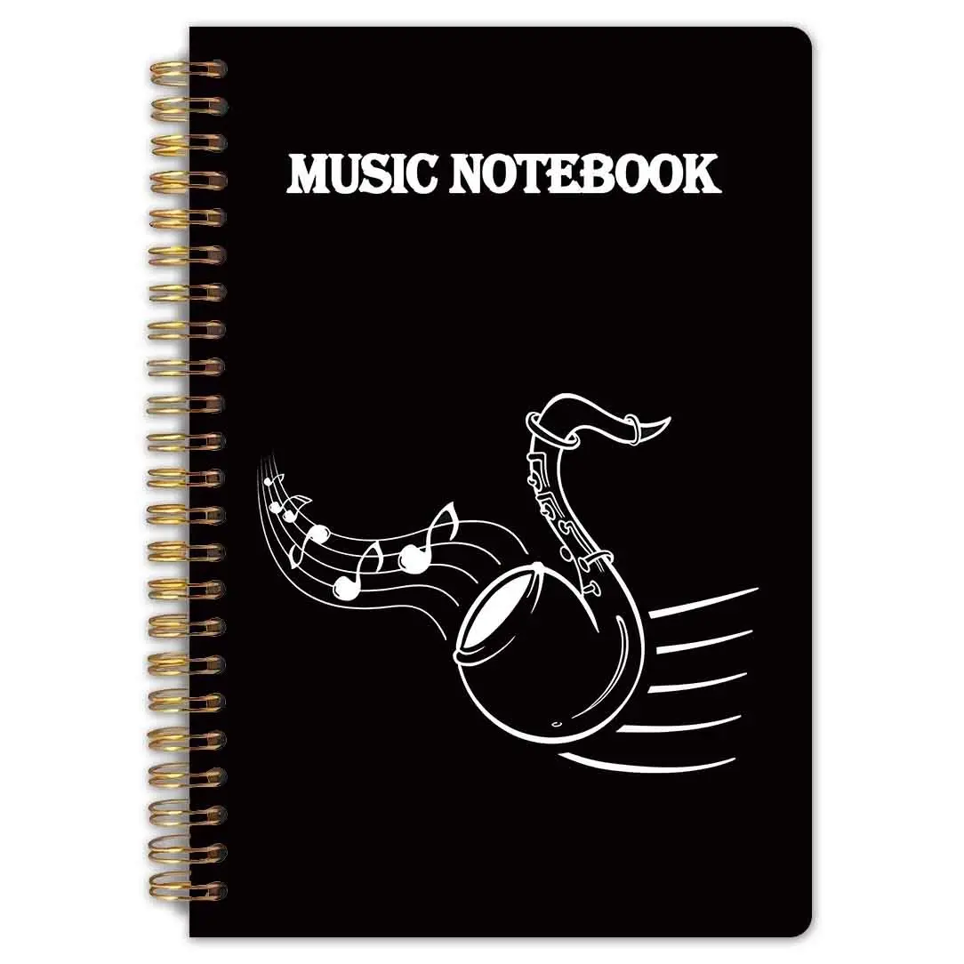 1 Music-themed Notebook - A5 size (5.5x8.3 inches), with horizontal lines and five-line staff on the inner pages. The durable binding is suitable for music composition and is also an ideal gift for aspiring composers.