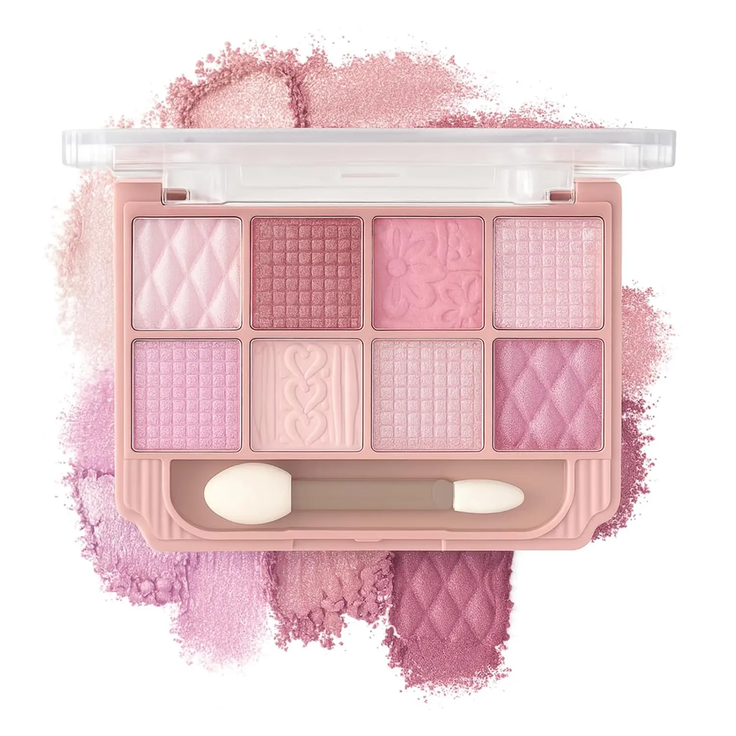 SUAKE Nude Pink Cosmetic Eyeshadow Palette, Matte & Shimmer, High Pigmented 12 Colors Brown Purple Eye Shadow Primers for Eye Makeup, Korean Powder Palet de sombras de ojos, Makeup Palettes