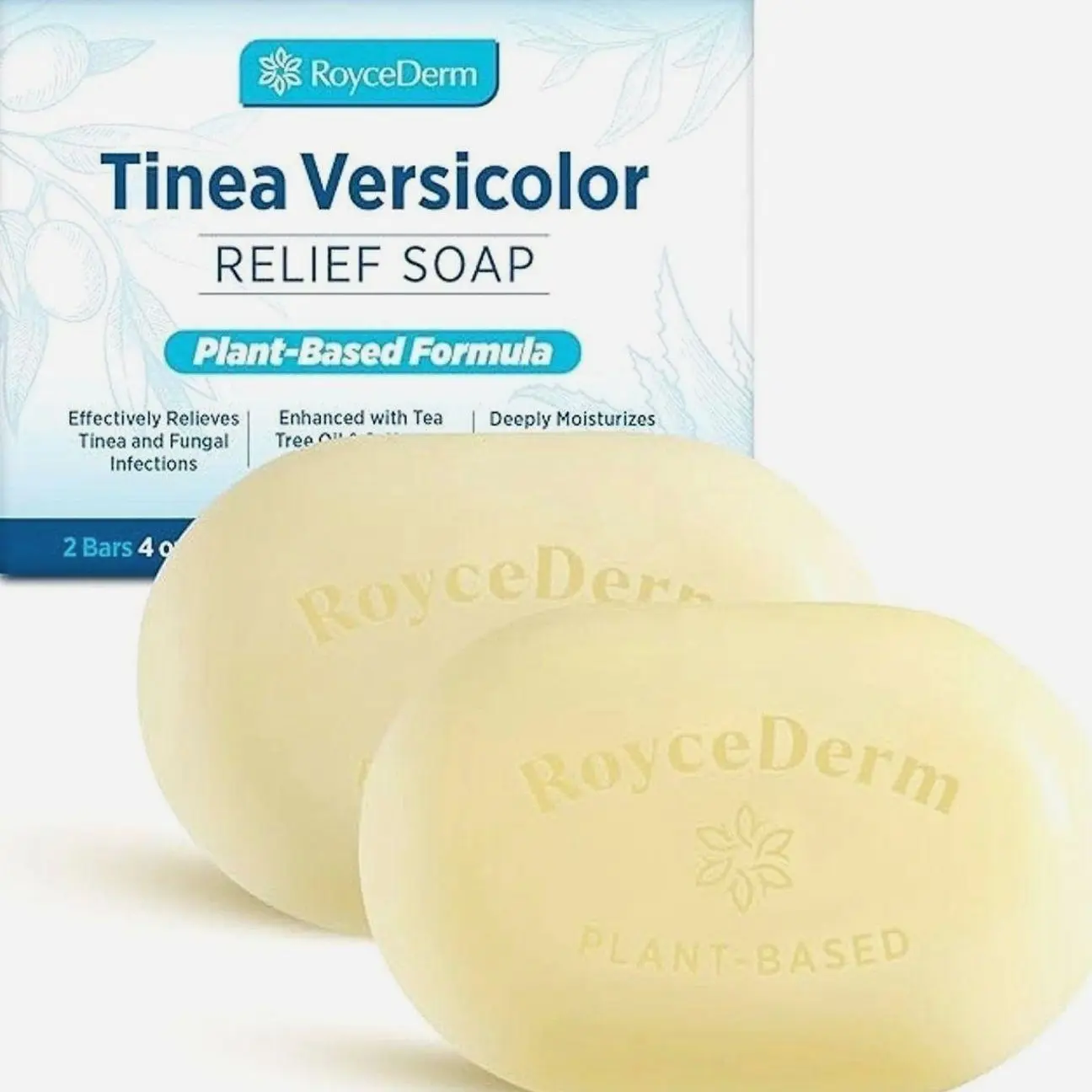 Roycederm Tinea Versicolor Relief Soap: Tea Tree Oil & Sulfur Cleansing Bar, Soothes Irritation, Hydrates & Supports Skin Health