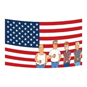 Funny Flag King Of The Hill TV Show American Flag 3x5ft Wall Hanging Funny Tapestry With Brass Grommet Wall Hanging For College Dorm Decoration