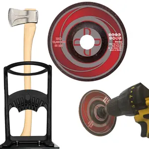 Keyfit Tools Drill Powered DiamondDisc Blade Sharpener Kindling Splitter XL Ax Axe Hatchet (2 Pack) Diamond Carbide Steel Made For Super Fast Extremely Sharp Log Firewood Cracker Splitting Blades