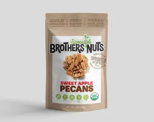 Brothers Nuts Sweet Apple Pecans 6oz - Seed Oil Free, Sprouted, Keto, Organic, Zero Sugar, Dairy Free, Gluten Free