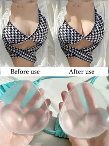 1 Pair Women's Invisible Silicone Breast, Reusable Adhesive Nipple Covers, Seamless & Waterproof Design Breast Petals, Comfortable & Breathable Chest Pads, Suitable For Beach Outings, Formal Events, Travel Vacation
