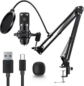 USB Gaming Microphone PC,Professional Cardioid 192kHz/24Bit Plug & Play Mic Recording Microphone Kit with Advanced Chipset,for Streaming, Podcast, Studio and Singing