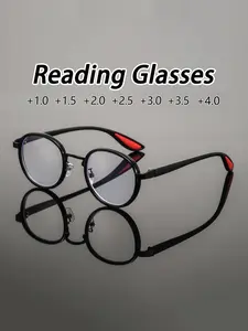 Men'S Metal Round Reading Glasses, Classic Round Metal Frame +1.00 to +4.00 Dioptres. Anti-glare. Computer Glasses. Suitable for Reading and Screen Use. High-definition Lenses, Reading Eyeglasses, Reading Eyewear
