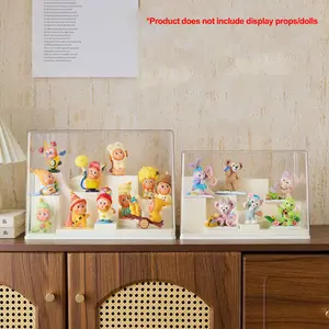 Figure Doll Storage Display Case, Dustproof and Moisture-Proof, 3D Structure, Suitable for LABUBU, Skullpanda, DIMOO, HIRONO, MOLLY Collectibles, Desktop Storage Box