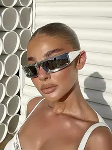 Y2k Style Eyeglasses for Men & Women, Punk Fashion Eyeglasses for Travel, All-match Decorative Eyeglasses for Daily Use, Fashion Eyeglasses for Party, Daily Clothing Decor, Trendy Beach Eyewear