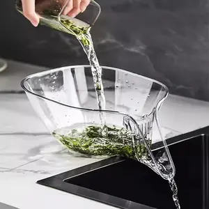 1pc Multi-functional Internet Celebrity Drain Basket, Kitchen Utensils Vegetable Washing Basket Multifunctional Vegetable Washing Basin, Washing Fruit Drain Basket, Creative Self-contained Water Drain Basin for Restaurant