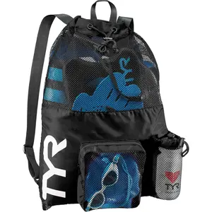 Big Mesh Mummy Backpack for Swim, Gym and Workout Gear, Black, 40-Liter Capacity
