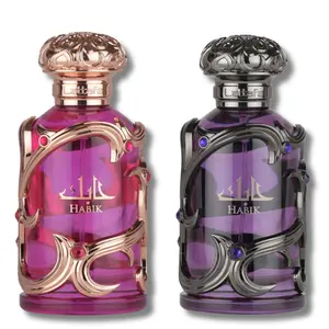 Lattafa Habik Men & Women Perfume Bundle - 100ml Each | Long Lasting Fragrance Duo | Eau de Parfum for Men & Floral Scent for Women | Warm Amber & Floral Notes | Multi Pack