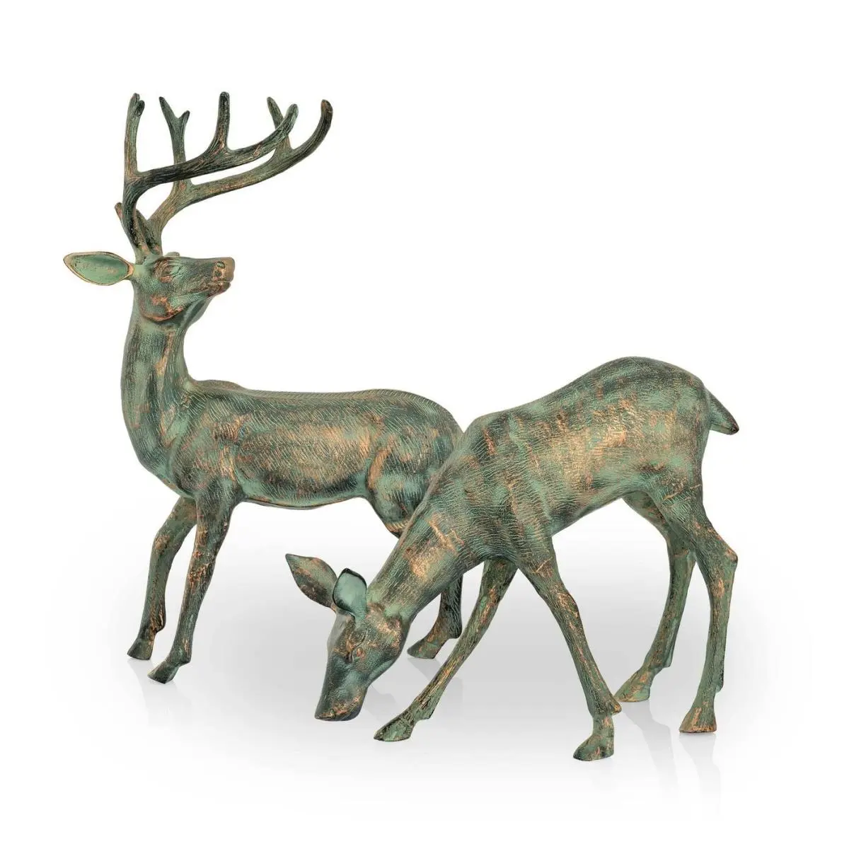 SPI Home 53056 Lodge Theme Stake-Mounted Outdoor Garden Deer Decor, Set of 2, Stake Mount