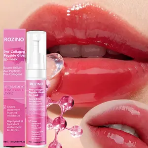 Rozino Collagen Peptide Lip Gloss Balm 15ML, Deep Hydration Hydrating Moisturizing Lip Care, Smooth Plump Lips, Suitable for Dry Cracked Lips