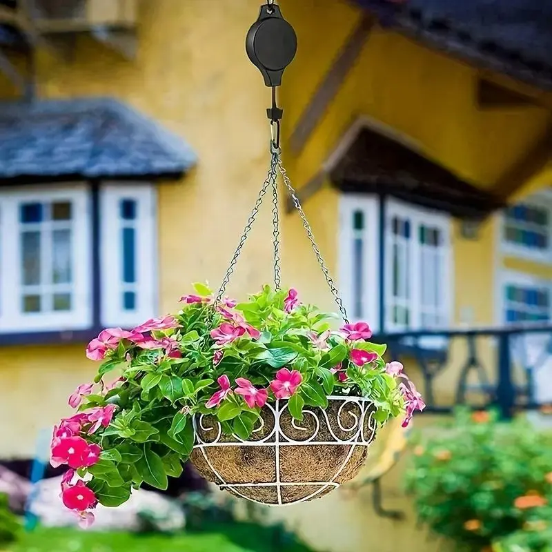 Plant Pulley, 2/4 Counts Retractable Plant Hanger, Easy Reach Hanging Plant  Hanger for Garden Pot, Flower Basket and Bird Feeder, Adjustable Hanging  Ropes Outdoor Metal Planter Metal Patio Planter Outdoor Planters -