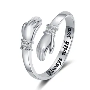 Embrace with both hands "ring, creatively carved ring, suitable for Mother's Day gift