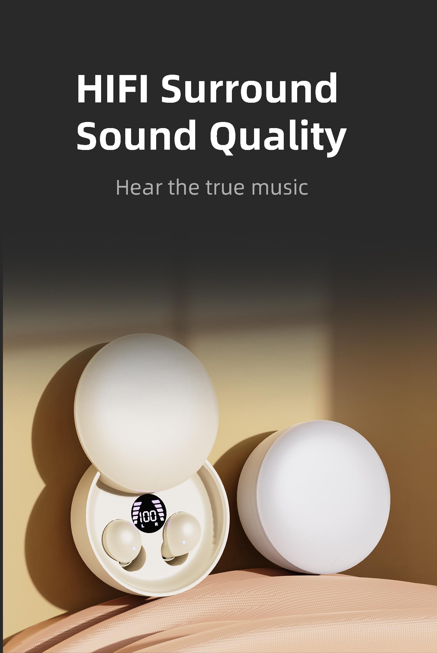 Ultra Mini Invisible Bluetooth Sleep Headset - Wireless In-Ear Earbuds with Passive Noise Isolation, Ultra-Flat Slim Design, No Ear Pain, Phone Compatible, Subway Noise Cut for Side Sleepers, Office Use, Water Resistant
