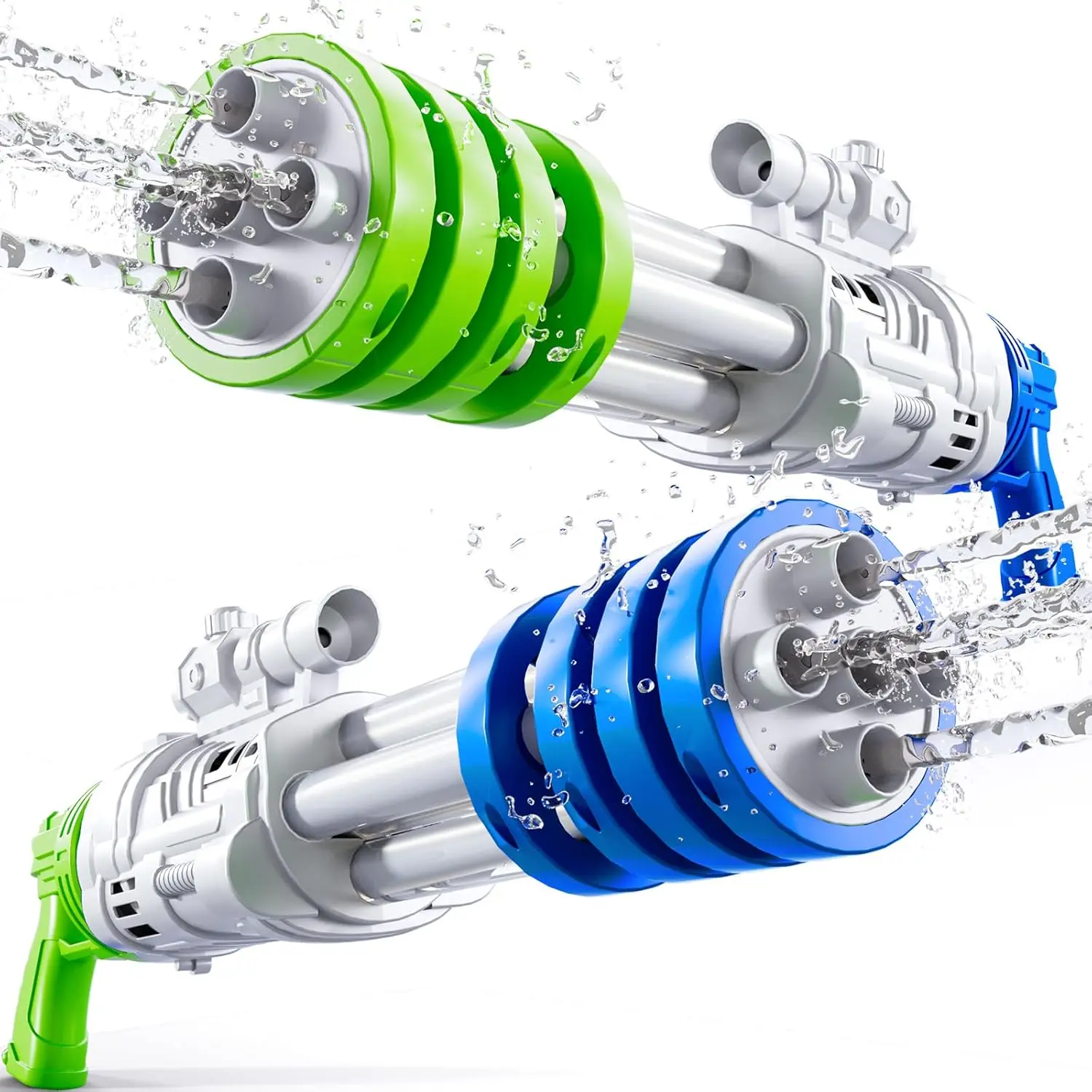 2-Pack Large Pull-to-Shoot Water Squirters for Unisex Kids, High-Capacity 35ft Range Sports Guns, Summer Backyard/Beach Gifts for 4-8,8-10,10-12 Year Old Girls