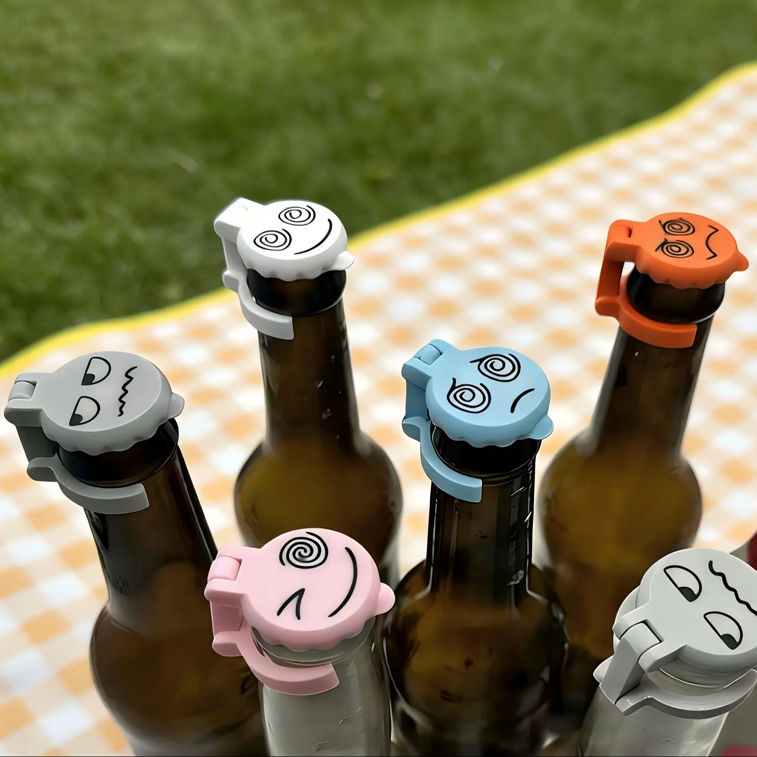 6Pcs Multi‑Functional Bottle Neck Markers | Reusable Wine & Beer Bottle Tags, Drinking Gadgets, Perfect for Weddings, Graduation, Back to School & Parties, Bars & Family Gatherings to Identify Drinks, Avoid Mixing & Keep Dust Out, Drink Protectors
