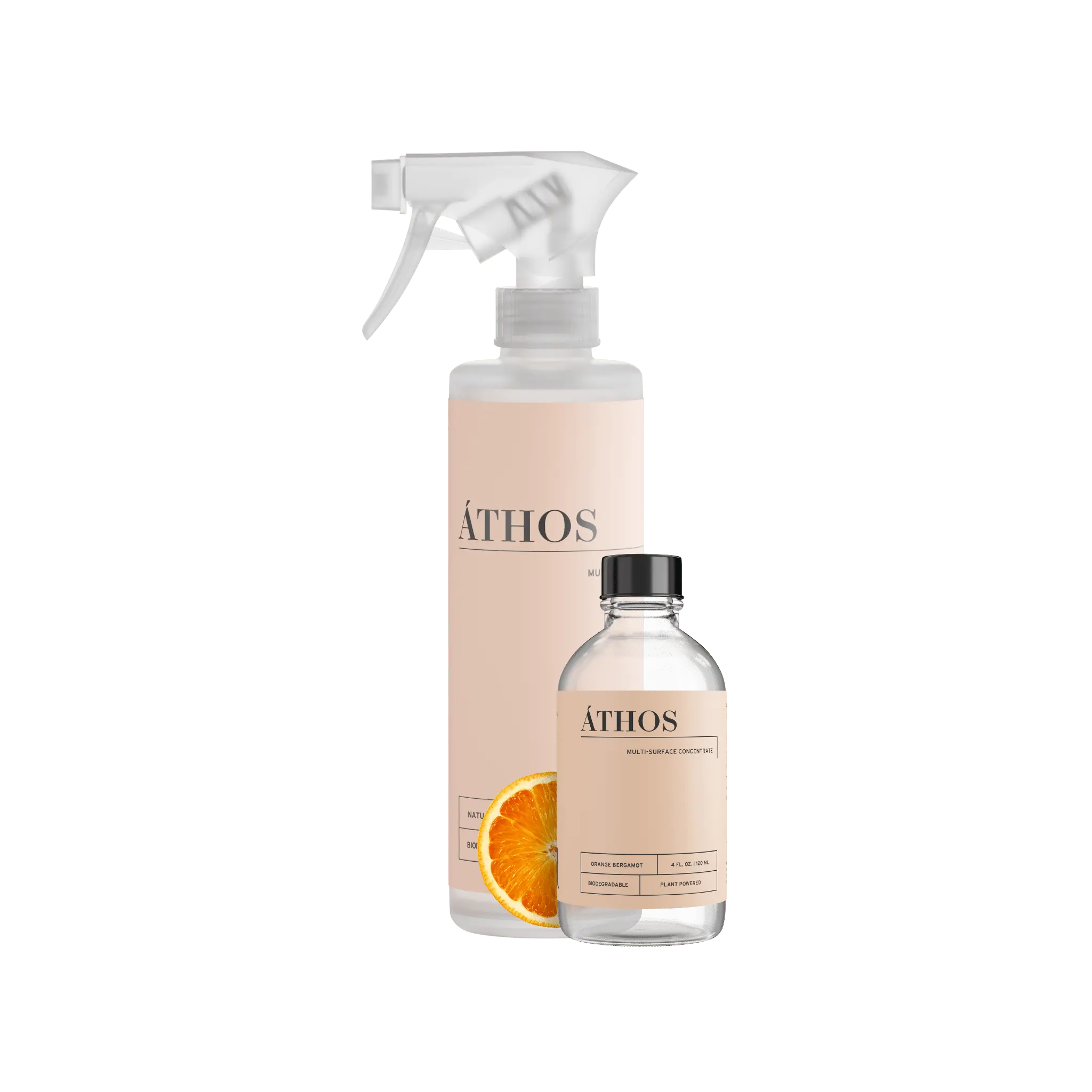 ÁTHOS Multi-Surface Concentrate + Reusable Bottle | Makes 4 x 16oz Bottles | Plant-Based, pH-Neutral, Safe for Sealed Stone Surfaces