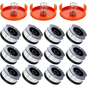 Weed Eater String Compatible with , AF-100 0.065" Weed Wacker String Refill 360ft Automatic Feed String Trimmer Replacement Line Spool for Black&Decker (12Spools + 3Caps+3Springs)