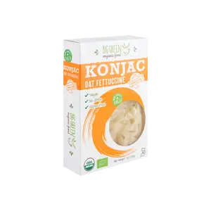 BIG GREEN Organic Konjac Oat Pasta - Low Calorie Vegan Shirataki Spaghetti, 200g, Gluten-Free, Non-GMO, Healthy Meal Replacement