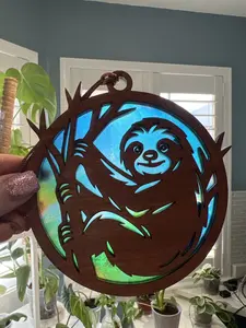 Sloth Suncatcher for Sunny Window