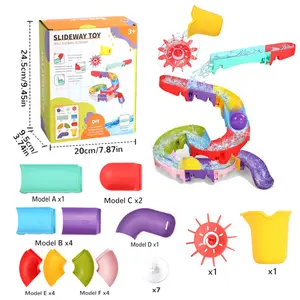 28 Pcs Slide Bath Toys for Kids Ages 4-8, Wall Track Building Set 3+ Year Old, Fun DIY Kit Bathtub Time Christmas Birthday Gift for Boys & Girls