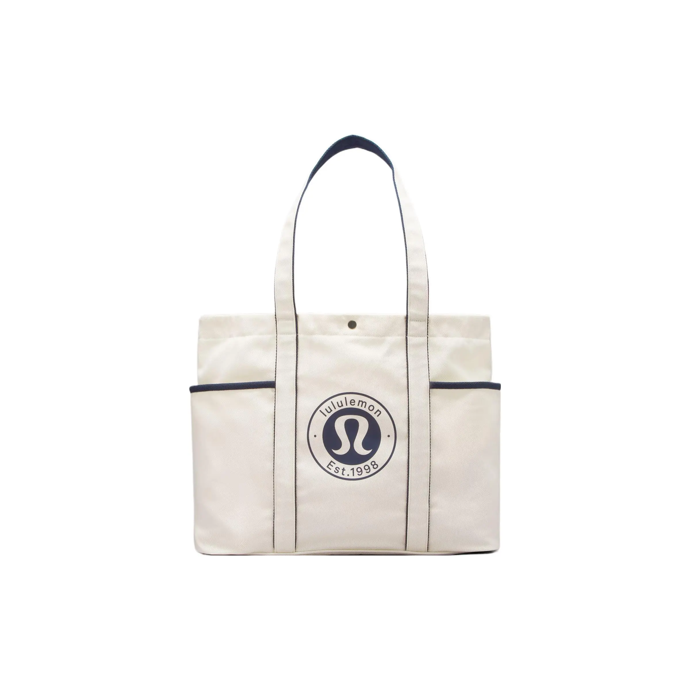 Lululemon Daily 20L Structured Cotton Blend Canvas Tote Bag For Men And Women In Navy Blue