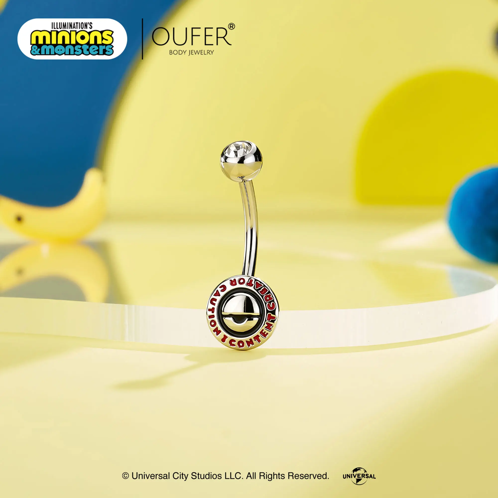 MINIONS × OUFER "Content Creator" 14G Stainless Steel Belly Button Rings