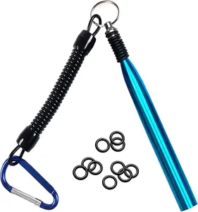 Wacky Rig Tool with Fishing O-Rings, Wacky Worm Rigging Tool Kit for Senko, Fishing Ring Rigging Tools for Clip Soft Baits Worms with Keychain Lanyard Fishing Bait Rigs