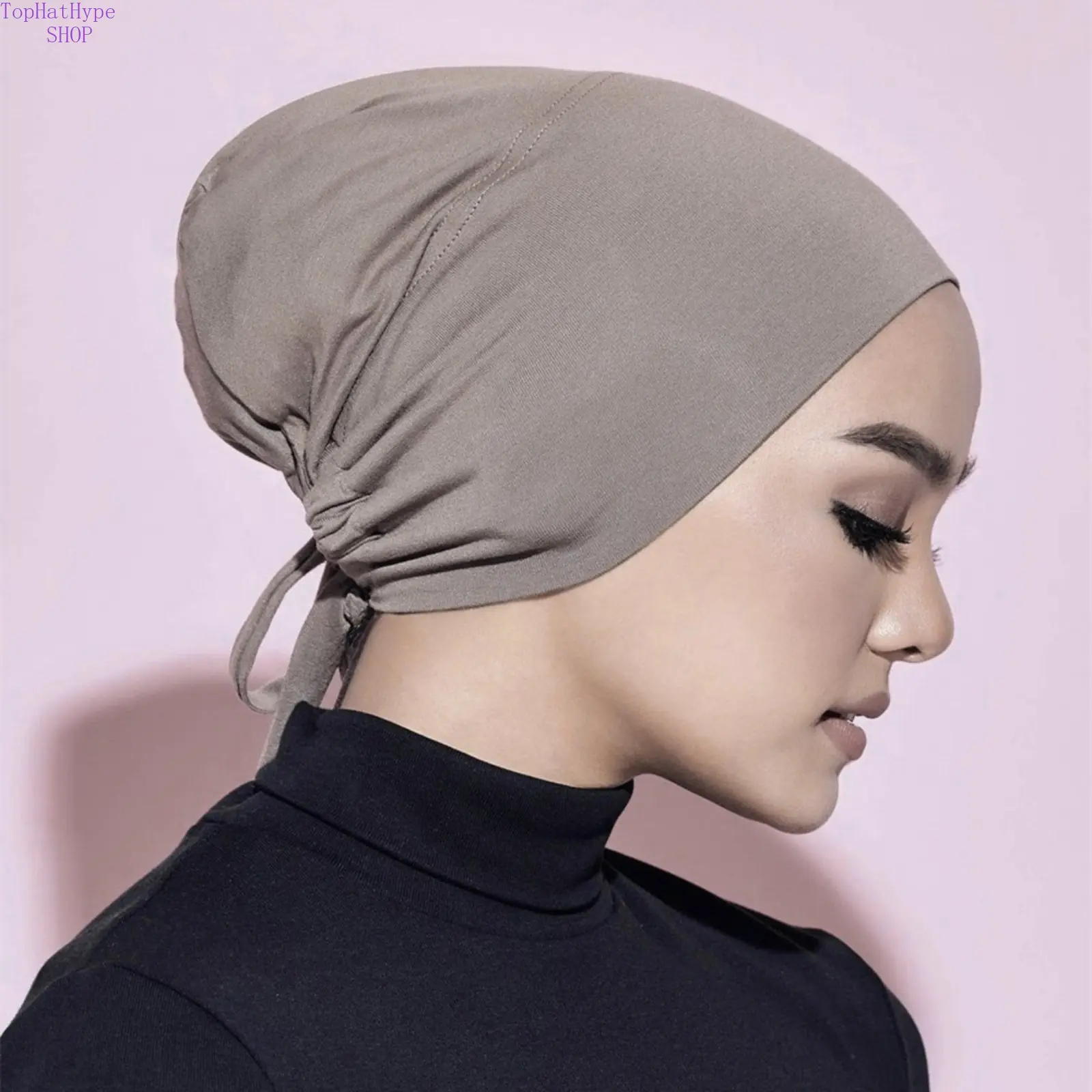 Women's Premium Pure Mercerized Cotton Hair Scarf Cap - Adjustable Elastic Strap Turban, Soft Breathable Head Cover, Chic Stylish Stretch Headwear for Adults, 1 Size Fits All, All-Season Daily Casual Outdoor Use