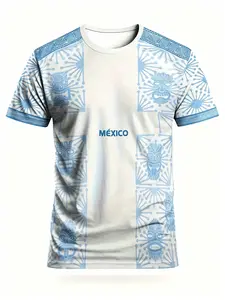 Mexico Soccer Jersey, Floral Design, Breathable Training Top, Suitable for Games, Gym, Gifts, Casual Sports Wear, Stylish Jersey
