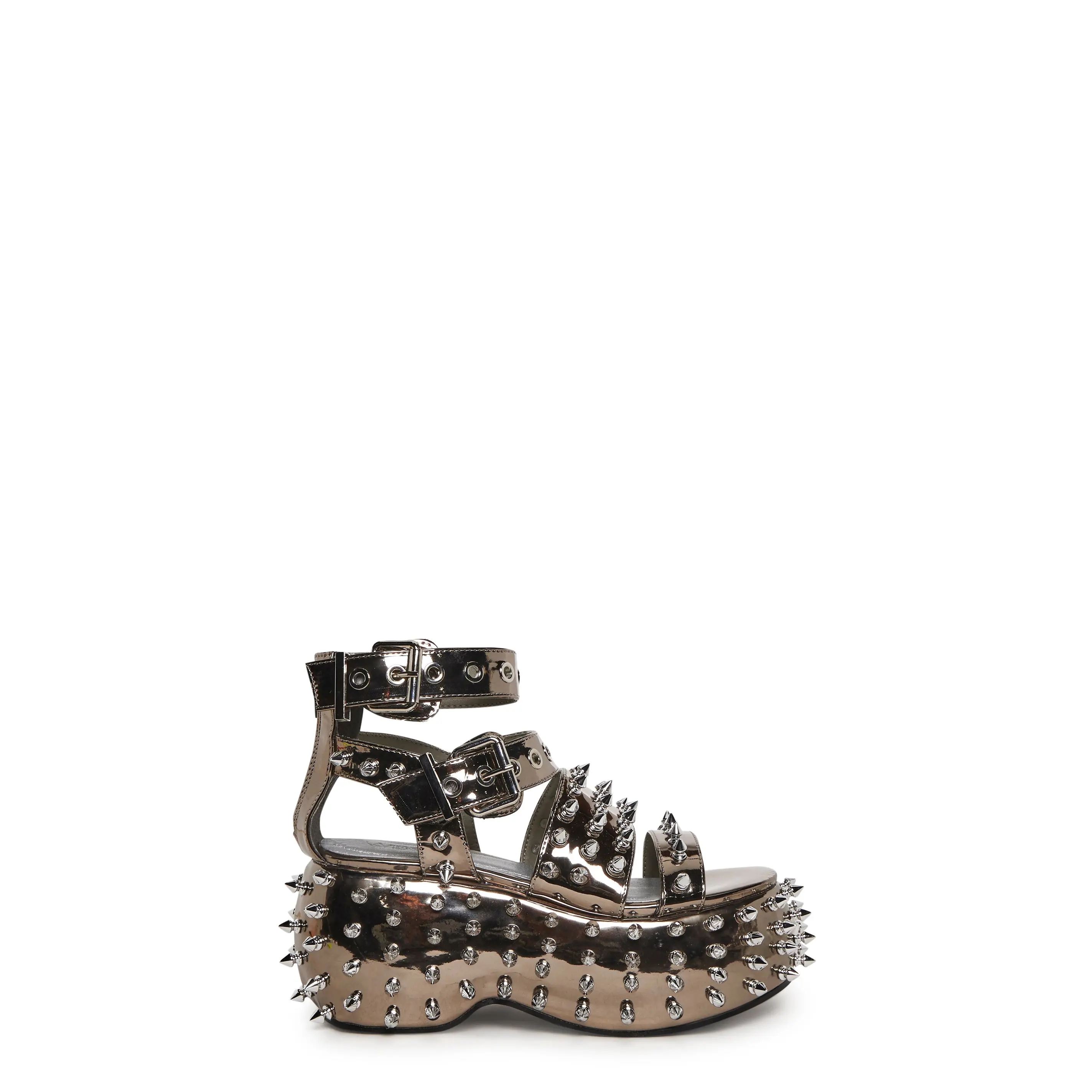 Everything Spiked and Chrome Platform Sandal
