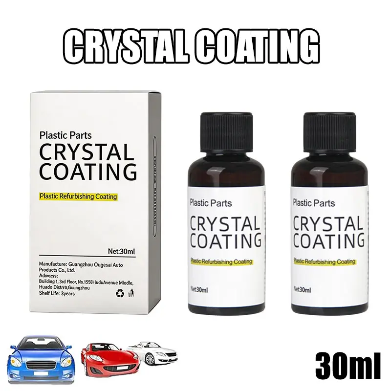 Automotive Plastic Restorer Refurbish Agent - Crystal Coating with Sponge, Scratch Remover for Interior & Exterior, Easy-to-Use Refresher, Heavy-Duty Expandable Car Washing Hose