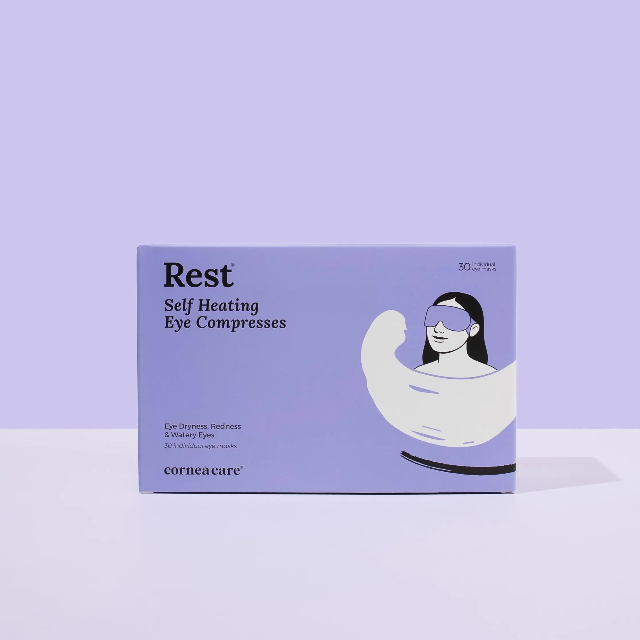 Rest Self Heating Warm Compresses (HSA/FSA Eligible) - Self Heating Eye Masks For Dry Eye Relief and Styes, Travel-friendly, Gentle and Relaxing, Moisturizing and Hydrating Heated Eye Mask,
