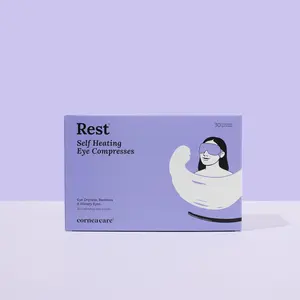Rest Self Heating Warm Compresses (HSA/FSA Eligible) - Self Heating Eye Masks For Dry Eye Relief and Styes, Travel-friendly, Gentle and Relaxing, Moisturizing and Hydrating Heated Eye Mask,