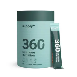 Supply6 360 Daily Greens | 80+Superfoods, Ayurvedic Herbs, Probiotics & Vitamins | Boosts Energy, Gut & Immunity | Plant-Based, No Sugar | Natural | GMP Certified Facility