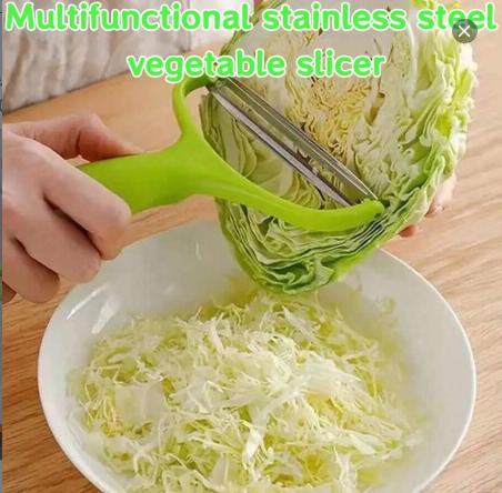 Stainless Steel Multifunctional Vegetable Peeler And Cabbage Slicer - Perfect For Slicing, Shredding And Grating - Essential Kitchen Tool For Thanksgiving Prep, Vegetable Slicer