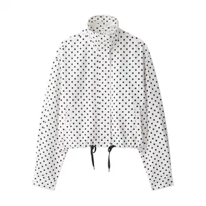 Polka Dot Print Short Coats Women's High Street Long Sleeve Jackets for Women 2026 Elegant Office Ladies Casual Outerwear
