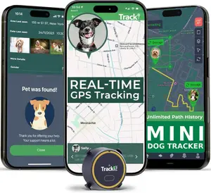 Tracki Dog GPS Tracker – Real-Time Dog Tracker & Pet Tracker – GPS Tracker for Dogs – Smart Alerts, Geo-Fence, Waterproof, Collar-Compatible – Long-Life Battery – iOS & Android (Subscription Required)