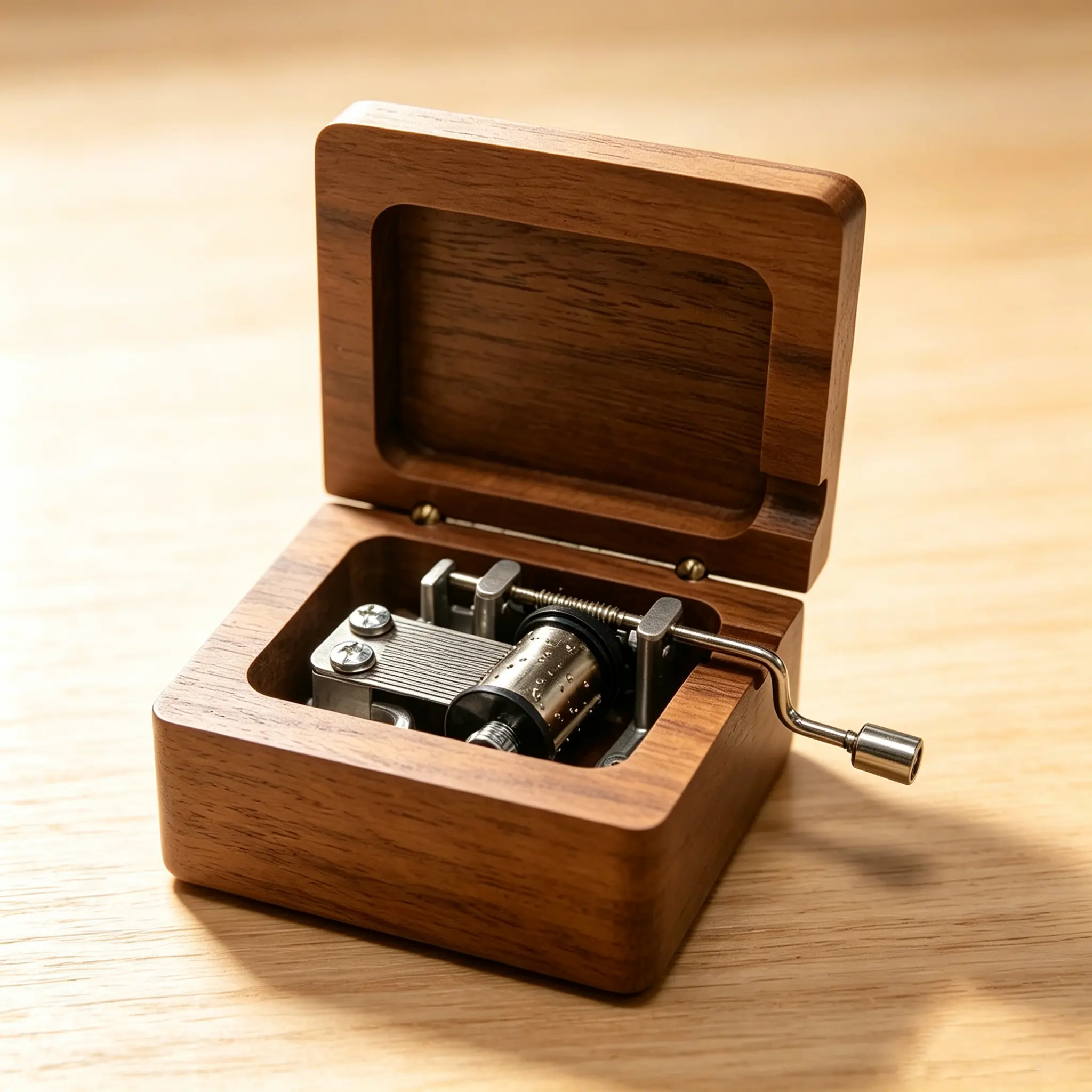 Walnut Wood Music Box — Hand-Crank, Plays "You Are My Sunshine" with Space Inside Lid for a Favorite Photo or Personal Message. Great Gift for Mom, Couples, Best Friends, Graduation, Mother's Day, Father's Day, Anniversaries, or Any Occasion