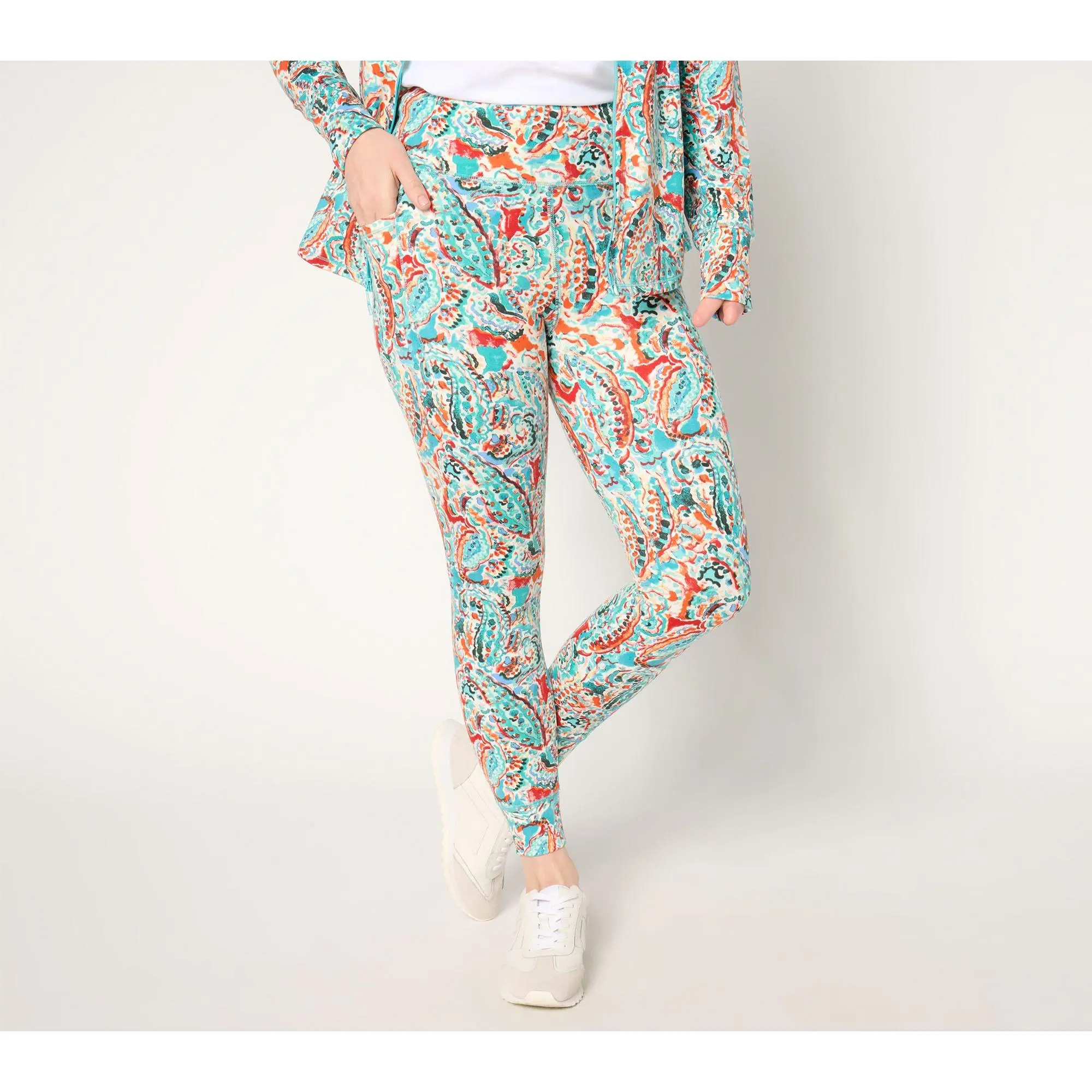 Belle Body by Kim Gravel Regular Water Paisley Ankle Athletic Jogger