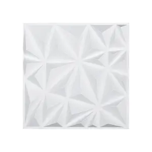 summervibes VEVOR 3D Wall Panels, 33-Pack 11.81x 11.81 in PVC Modern Art Minimalist Diamond Tiles, 32 Sq. Ft Coverage Accent Wall Panel, Interior Home Decor for Ceiling, Bedroom, Living Gaming Room, Matte White, Accent Wall Ideas, Living Room Decorations