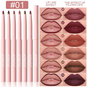 6 Counts Matte Waterproof Lip Liner Pen Set, Lip Product, Easy Color Application, Cone Tip Design, Perfect Lip Shape, Makeup Essential