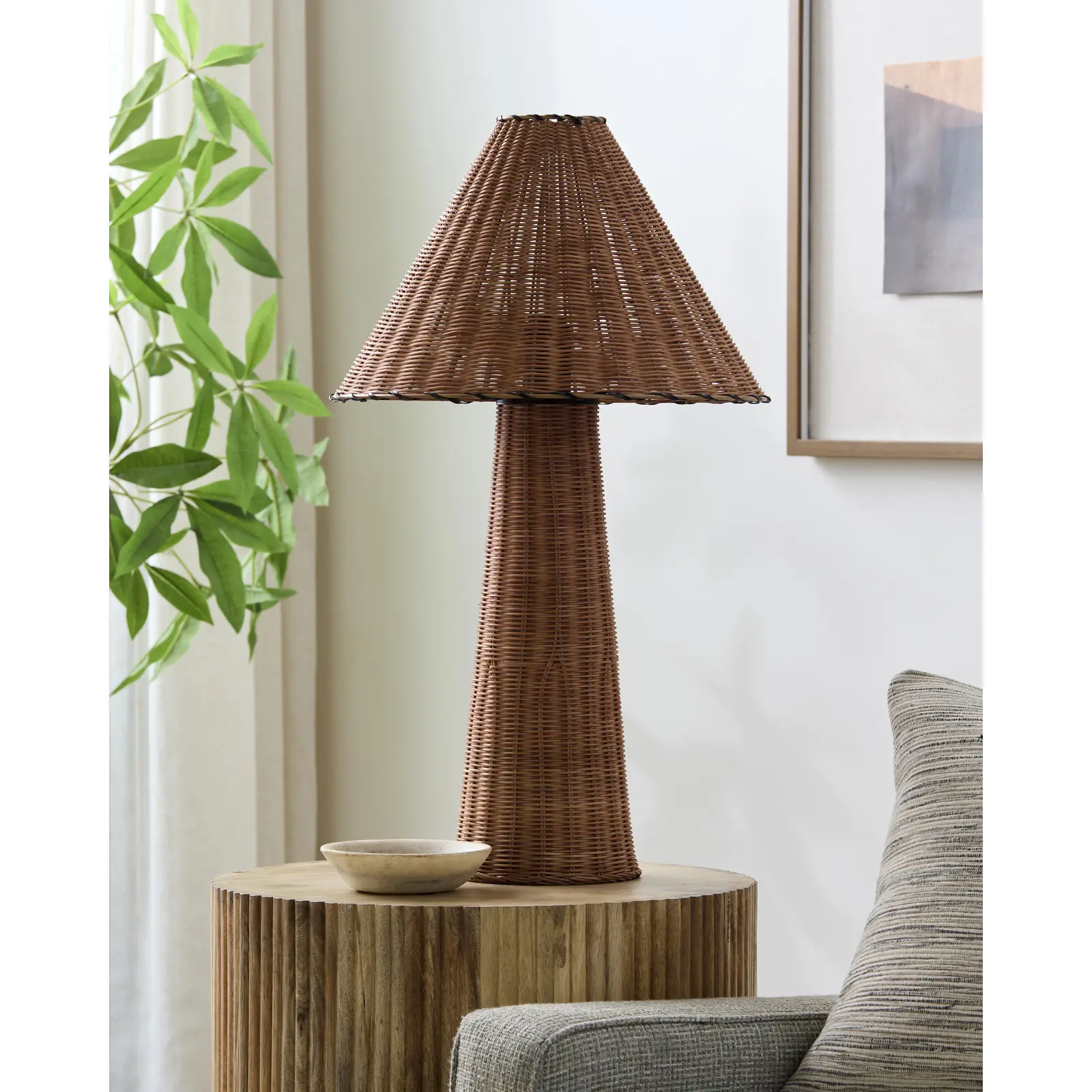 Livabliss Dunehaven Table Lamp, 1-Light Indoor Table Lamp with Natural Look, Ambient Light, 6' Cord for Home Improvement Spaces