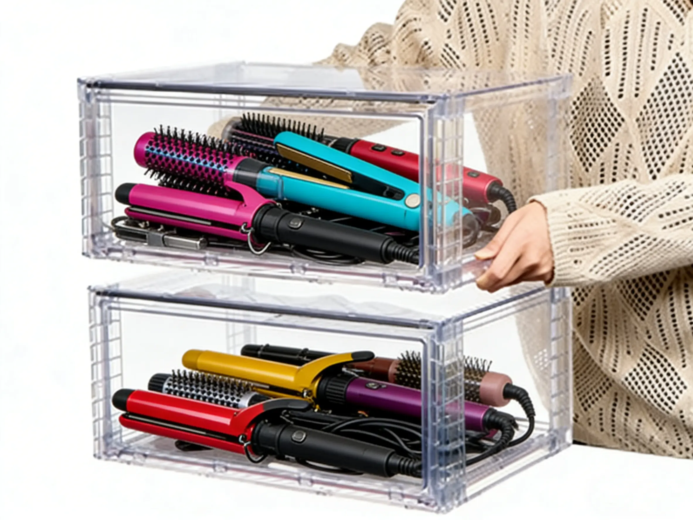 【Hot Tools Organizer】Vtopmart 2-5 Pack Large Clear Stackable Storage Drawers 27QT, Easily Assemble Closet/Styling Tools Storage Bins, Dust-Proof UnderBed Organizer for Hot Tools, Clothing, Bedroom, Entryway, Playroom & Apartment Organization,mid year sale