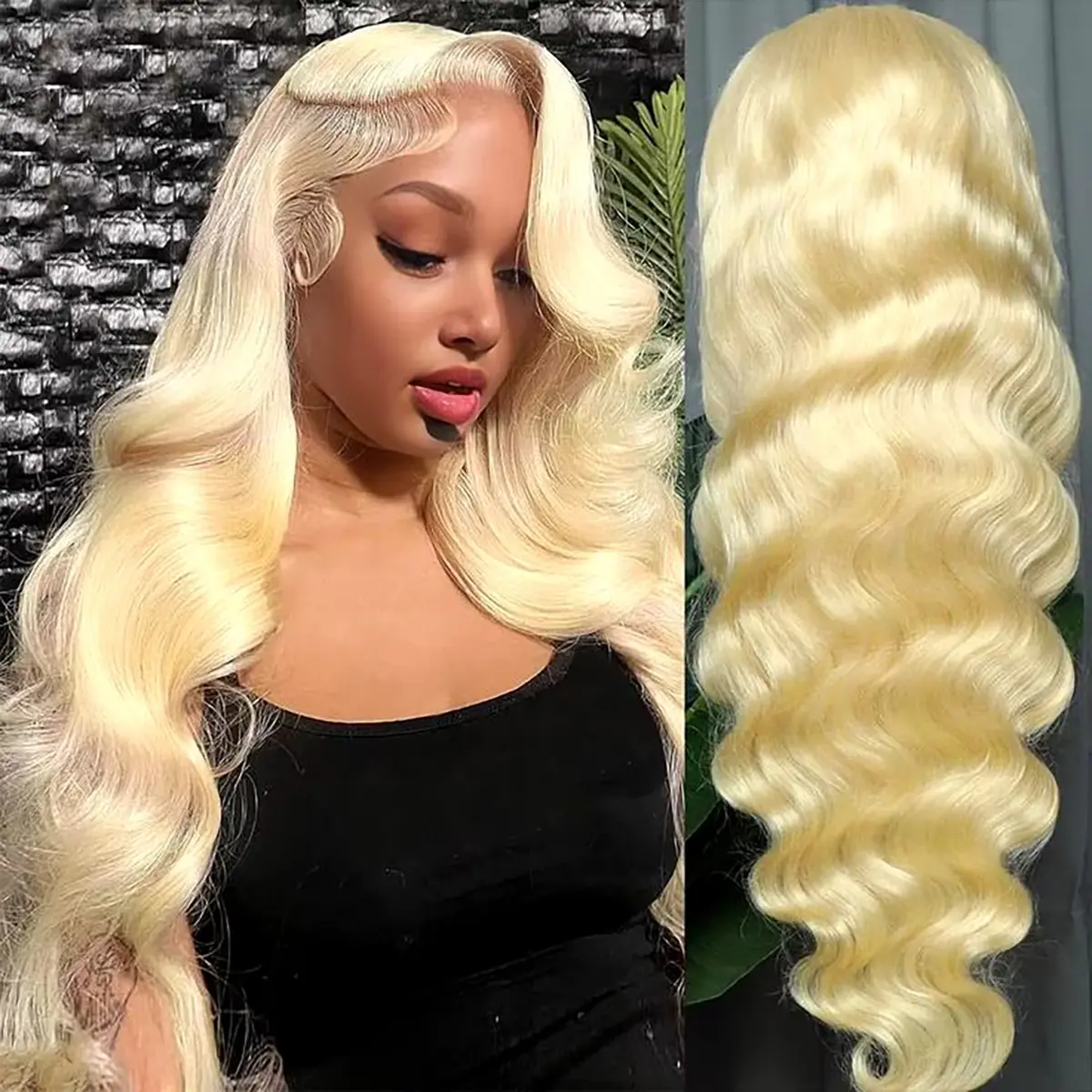 Tuneful 613 Blonde Body Wave Wig 13x6 Lace Front Wig P4/27 Ombre Pre Plucked Lace Frontal Human Hair Wig 99J HD Transparent Lace Front Wig For Black Women 40 inch Colored Hair Wigs SummerVibes