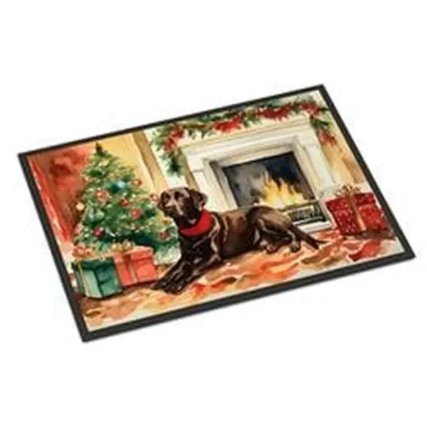 18 x 27 in. Labrador Retriever Cozy Christmas Doormat